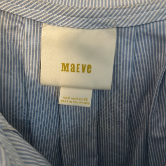 Maeve Light Blue Button-Front Ruffle Top - Picture 2 of 3